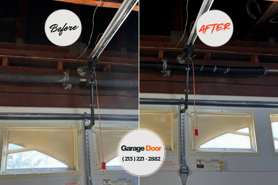 Before and after: garage door repair Kansas City, KS
